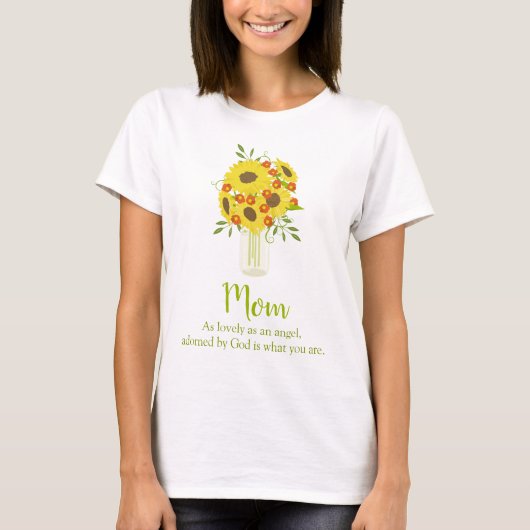 Mooie zonnebloem voor mama t-shirt (Voorkant)