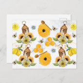 Mooie zonnebloem voor tuinbijen briefkaart (Voorkant / Achterkant)