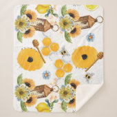 Mooie zonnebloem voor tuinbijen sherpa deken (Voorkant)