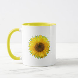 Mooie zonnebloem & vrolijkheid tekst Mok