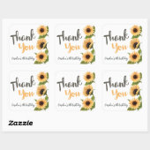 Mooie zonnebloem Waterverf dank u Vierkante Sticker (Vel)