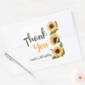 Mooie zonnebloem Waterverf dank u Vierkante Sticker (Envelop)