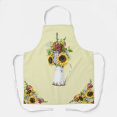 Mooie Zonnebloem Waterverf Geel Polka Dot Schort (Voorkant)