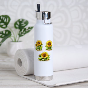 Mooie zonnebloem waterverf waterfles