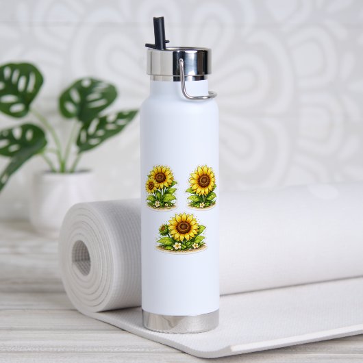 Mooie zonnebloem waterverf waterfles (Yoga (Gedraaid) )