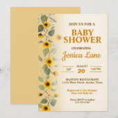 Mooie Zonnebloemen Baby shower Uitnodiging (Voorkant / Achterkant)