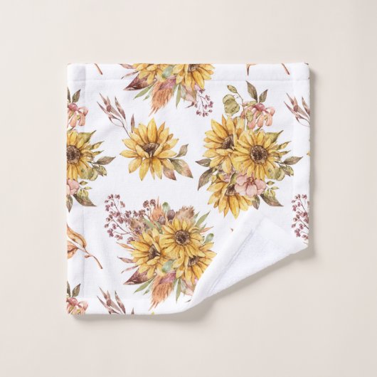 Mooie zonnebloemen bad handdoek (Wasdoekje)