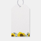 Mooie zonnebloemen & bijen cadeautag voor babyfees cadeaulabel (Achterkant)