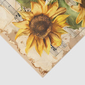 Mooie zonnebloemen bloemenmuziek blad ephemera tissuepapier (Detail)