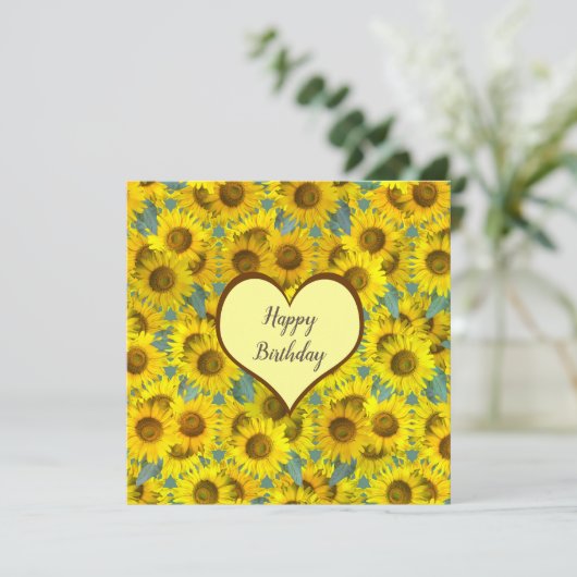 Mooie Zonnebloemen - bloemenpatroon, Kaart (Staand voorkant)