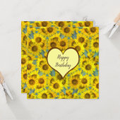 Mooie Zonnebloemen - bloemenpatroon, Kaart (Voorkant / Achterkant in situ)