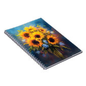 Mooie Zonnebloemen Boeket Elegant Botanisch Notitieboek (Rechterzijde)