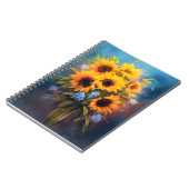 Mooie Zonnebloemen Boeket Elegant Botanisch Notitieboek (Linkerzijde)