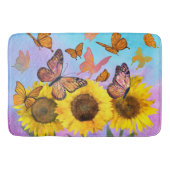 Mooie zonnebloemen Butterflies Flower Garden Badmat (Voorkant)