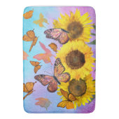 Mooie zonnebloemen Butterflies Flower Garden Badmat (Voorkant Verticaal)