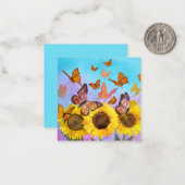 Mooie zonnebloemen Butterflies Flower Garden Notitiekaartje (Voorkant / Achterkant in situ)