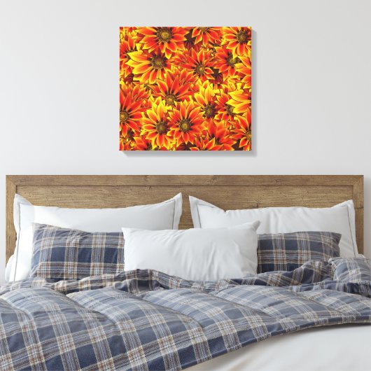 Mooie zonnebloemen canvas afdruk (Insitu (Slaapkamer))