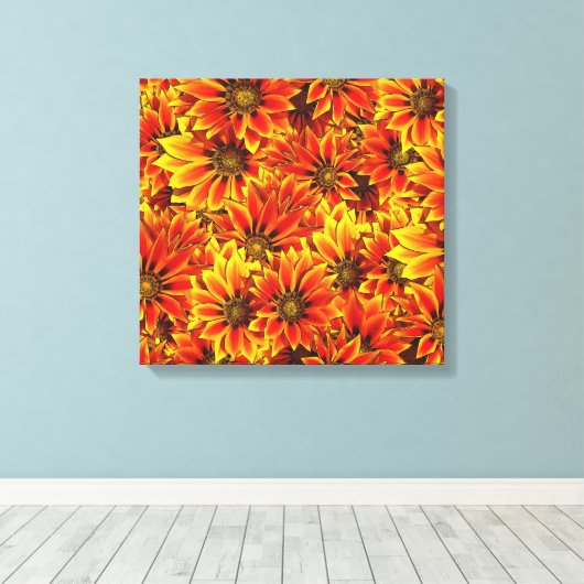 Mooie zonnebloemen canvas afdruk (Insitu (Houten vloer))