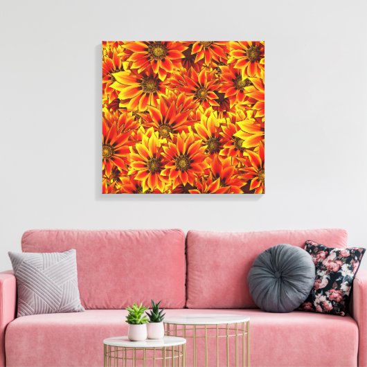 Mooie zonnebloemen canvas afdruk (Insitu (Woonkamer))