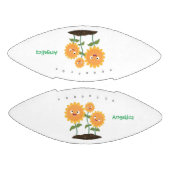 Mooie zonnebloemen die cartoon glimlachen american football (Panelen)