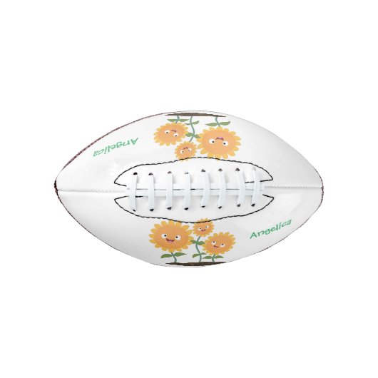 Mooie zonnebloemen die cartoon glimlachen american football (Voorkant)