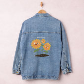 Mooie zonnebloemen die cartoon glimlachen denim jacket (Hangar)
