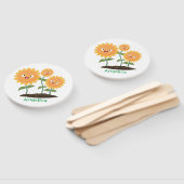 Mooie zonnebloemen die cartoon glimlachen handwaaier (Niet-gemonteerd)