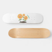 Mooie zonnebloemen die cartoon glimlachen persoonlijk skateboard (Horizontaal)