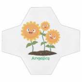 Mooie zonnebloemen die cartoon glimlachen voetbal (Enkel)