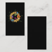 Mooie zonnebloemen en luiende vlinders visitekaartje (Voorkant / Achterkant)