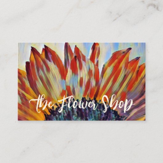 Mooie zonnebloemen Florist Garden QR-code Visitekaartje (Voorkant)