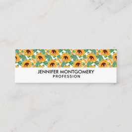 Mooie zonnebloemen geel en groen patroon mini visitekaartje