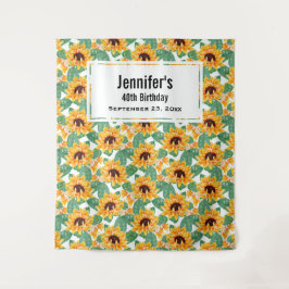 Mooie zonnebloemen Geel & Groen Patroon Verjaardag Wandkleed