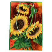 Mooie zonnebloemen Gift Bag Medium Cadeauzakje (Achterkant)