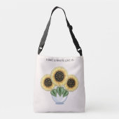 Mooie zonnebloemen in een Vase Art Crossbody Tas (Achterkant)