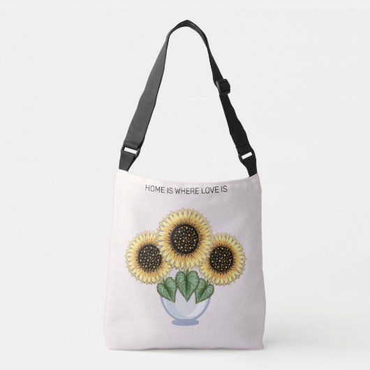 Mooie zonnebloemen in een Vase Art Crossbody Tas (Voorkant)