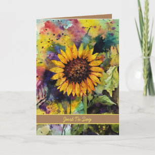 Mooie zonnebloemen in Waterverf Kaart
