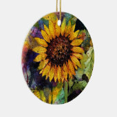 Mooie zonnebloemen in Waterverf Keramisch Ornament (Rechts)