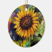 Mooie zonnebloemen in Waterverf Keramisch Ornament (Links)