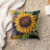 Mooie zonnebloemen in Waterverf Kussen (Deken)