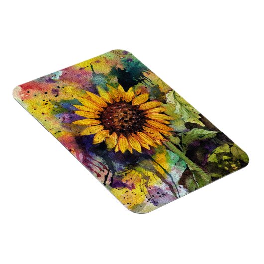 Mooie zonnebloemen in Waterverf Magneet (Rechterzijde)