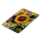 Mooie zonnebloemen in Waterverf Magneet (Linkerzijde)