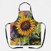 Mooie zonnebloemen in Waterverf Schort (Voorkant)
