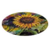 Mooie zonnebloemen in Waterverf Snijplank (Hoek)