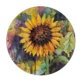 Mooie zonnebloemen in Waterverf Snijplank (Voorkant)