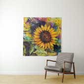 Mooie zonnebloemen in Waterverf Wandkleed (In Situ (horizontaal))