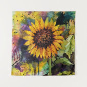 Mooie zonnebloemen in Waterverf Wandkleed (Voorkant)