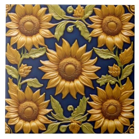 Mooie Zonnebloemen Modern Collectie Tegeltje (Voorkant)