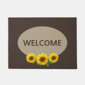 Mooie zonnebloemen op bruin onthaal Deurmat (Voorkant)