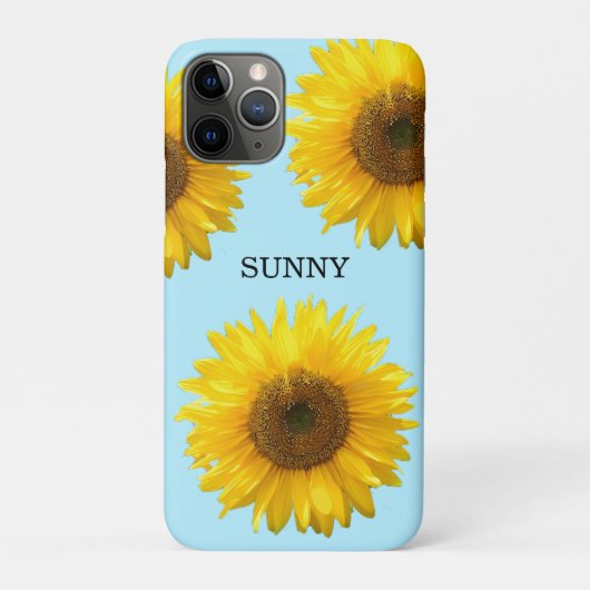 Mooie zonnebloemen op lichtblauw Case-Mate iPhone case (Achterkant)